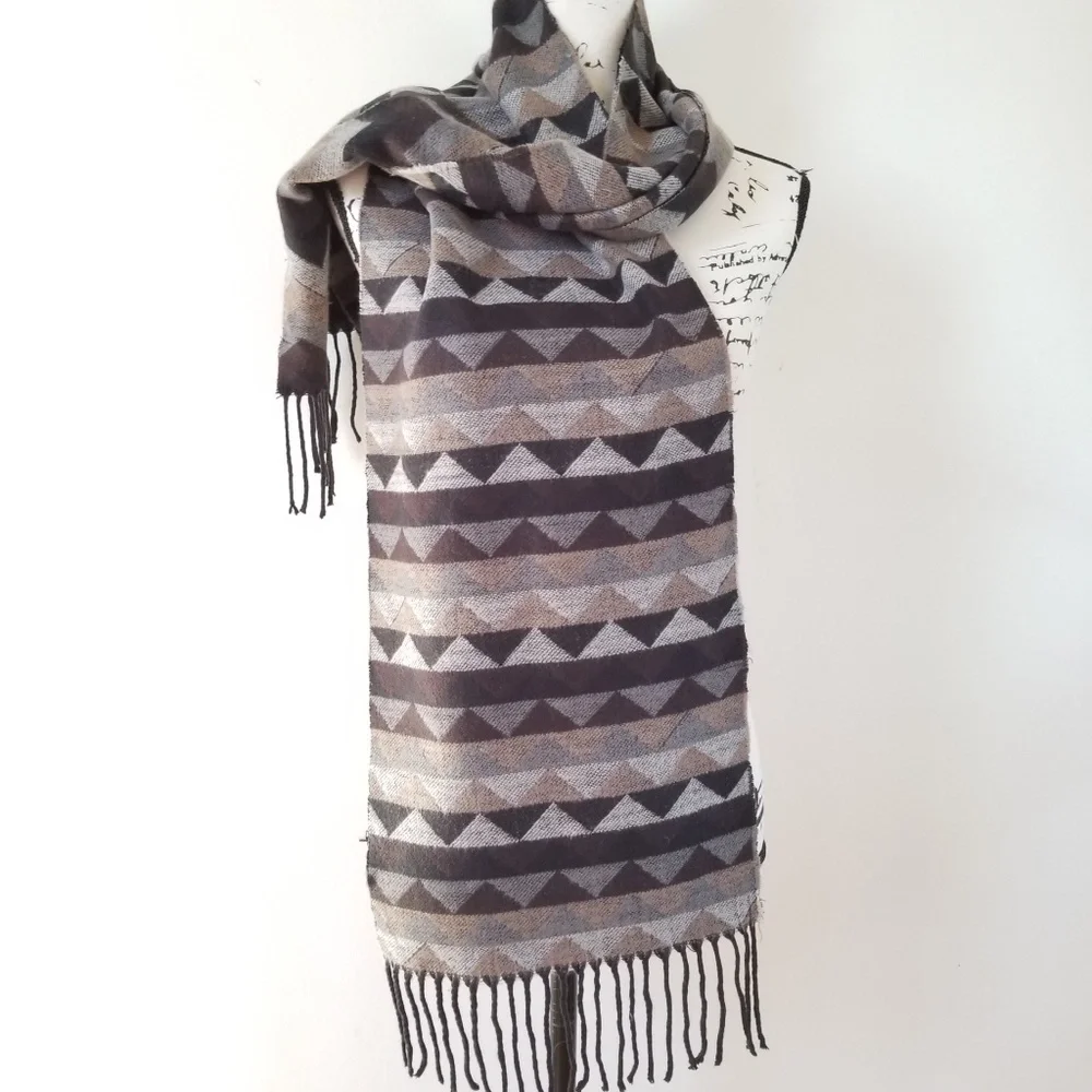 Cejon Acrylic Diamond Design Brown Tones Scarf